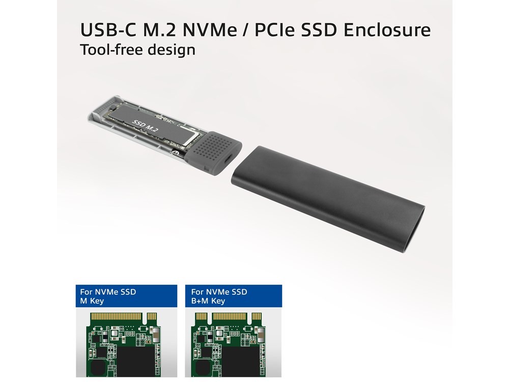 ACT AC1615 - USB-C M.2 NVMe / PCIe SSD Enclosure