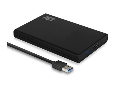ACT - Boîtier de stockage pour disque dur HDD/SSD noir, 2,5"