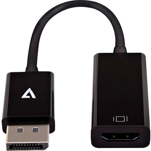 V7 - CBLDPHDSL-1E - Adaptateur vidéo noir DisplayPort mâle vers HDMI femelle Slim
