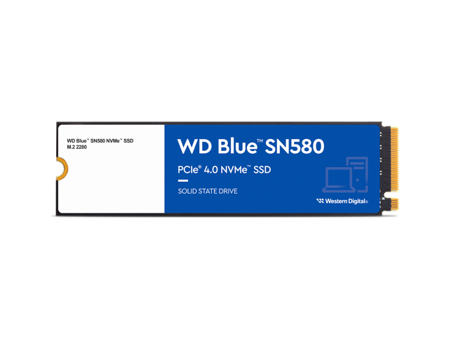 WD -  WDS100T3B0E - 1 TB Disque SSD Blue SN580 M.2 NVMe Gen4 - R/W 4 150/4 150 Mo/s