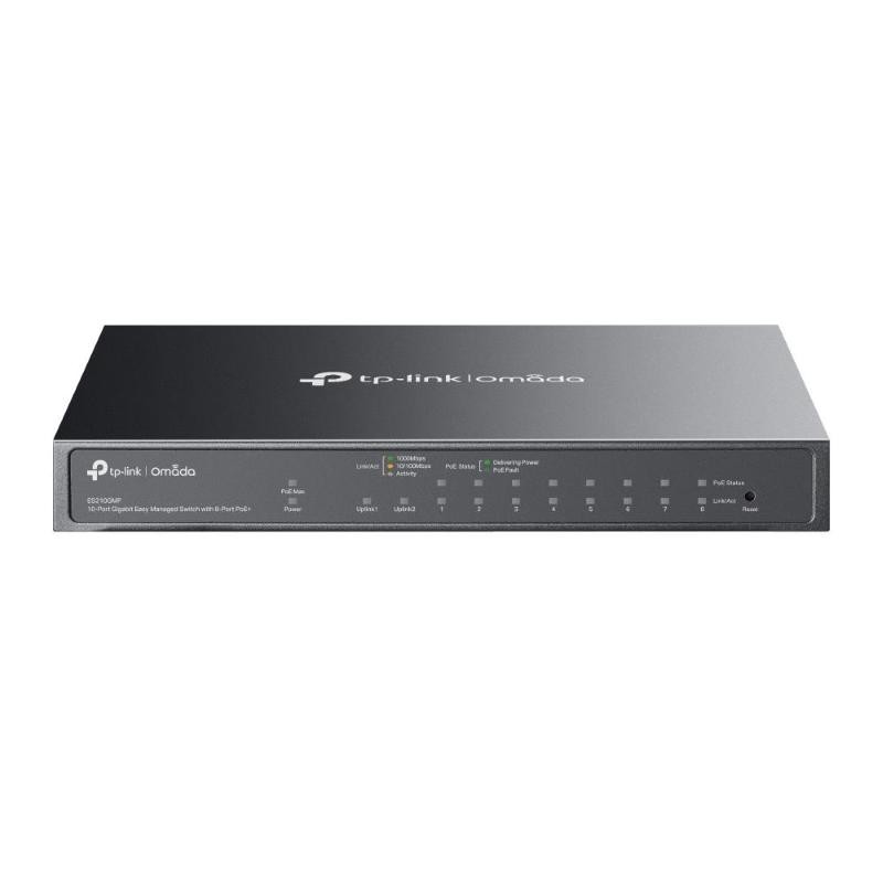 [ES210GMP(UN)] Tp-link - ES210GMP(UN) - Commutateur réseau géré Gigabit Ethernet (10-100-1000) Omada ES210GMP, compatible Power over Ethernet (PoE), noir